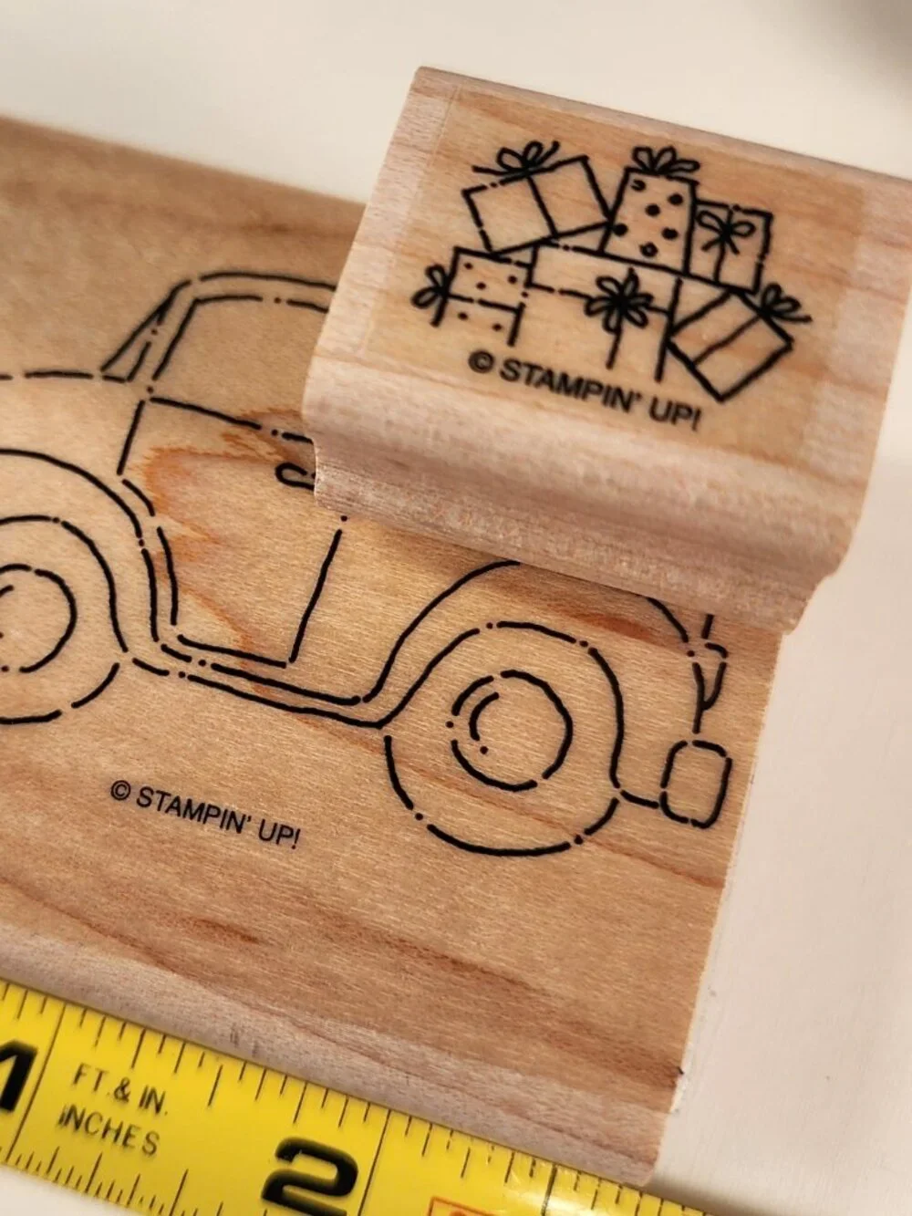STAMPIN' UP LOT of 8 Wood-Mounted Rubber Stamps With Truck and Halloween Theme